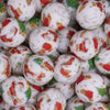 close up view of a pile of 15mm Christmas Print Round Silicone Bead