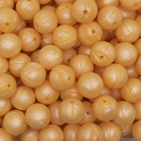 15mm Golden Yellow Round Silicone Bead