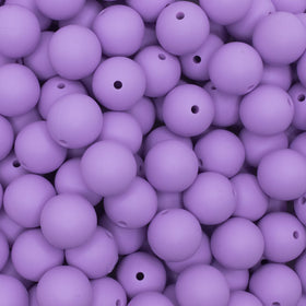15mm Light Purple Round Silicone Bead