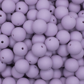15mm Lilac Purple Round Silicone Bead