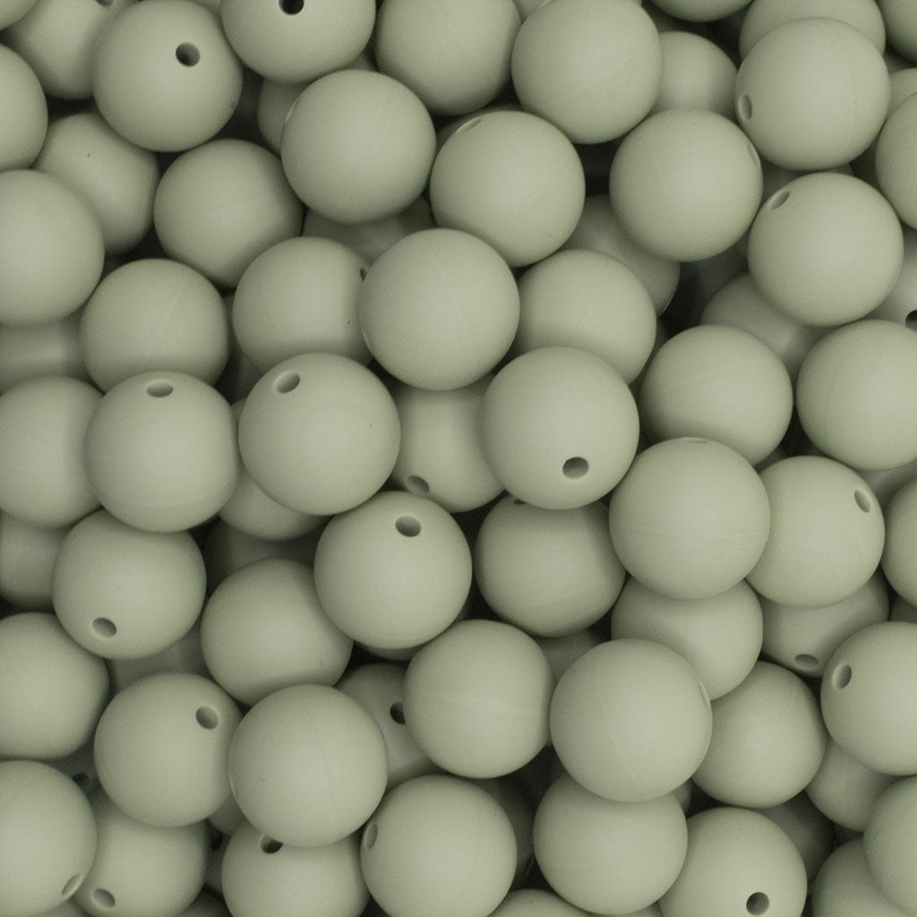 15mm Matcha Green Round Silicone Bead