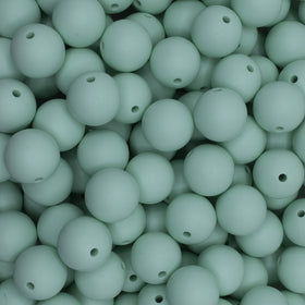 15mm Mint Green Round Silicone Bead