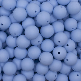 15mm Pastel Blue Round Silicone Bead