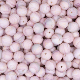 15mm Pink Galaxy Round Silicone Bead