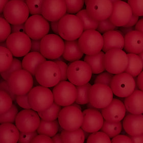 15mm Red Round Silicone Bead