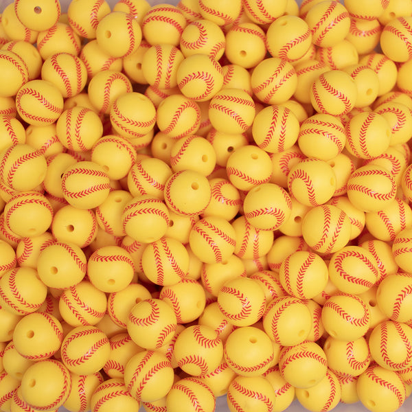 top view of a pile of 15mm Softball Round Silicone Bead