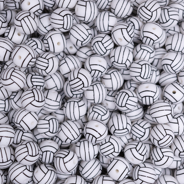 front view of a pile of 15mm Volleyball Round Silicone Bead