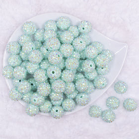 16mm Aqua Marine Rhinestone AB Chunky Bubblegum Jewelry Beads