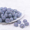Front view of a pile of 16mm Clear Hologram Rhinestone AB Chunky Bubblegum Jewelry Beads