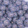Close up view of a pile of 16mm Clear Hologram Rhinestone AB Chunky Bubblegum Jewelry Beads