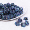 Front view of a pile of 16mm Cosmic Blue Rhinestone AB Chunky Bubblegum Jewelry Beads