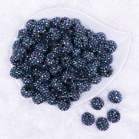 16mm Cosmic Blue Rhinestone AB Chunky Bubblegum Jewelry Beads