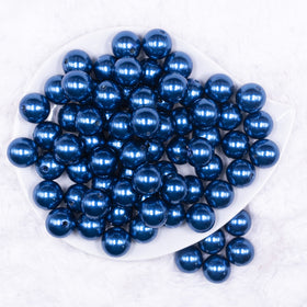 16mm Dark Blue Faux Pearl Acrylic Bubblegum Jewelry Beads