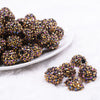 Front view of a pile of 16mm Golden Coffee Rhinestone AB Chunky Bubblegum Jewelry Beads
