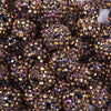 Close up view of a pile of 16mm Golden Coffee Rhinestone AB Chunky Bubblegum Jewelry Beads