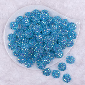 16mm Jelly Blue Dazzle Rhinestone AB Chunky Bubblegum Jewelry Beads