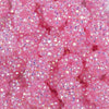 Close up view of a pile of 16mm Jelly Light Pink Rhinestone AB Chunky Bubblegum Jewelry Beads