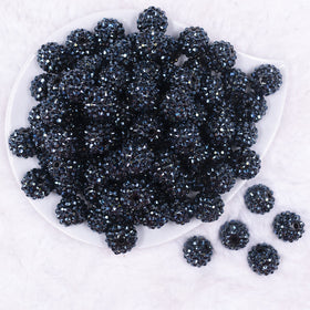 16mm Navy Blue Rhinestone AB Chunky Bubblegum Jewelry Beads