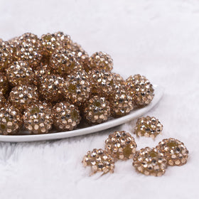 16mm Rose Gold Rhinestone Chunky Bubblegum Jewelry Beads