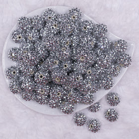 16mm Silver Rhinestone Chunky Bubblegum Jewelry Beads