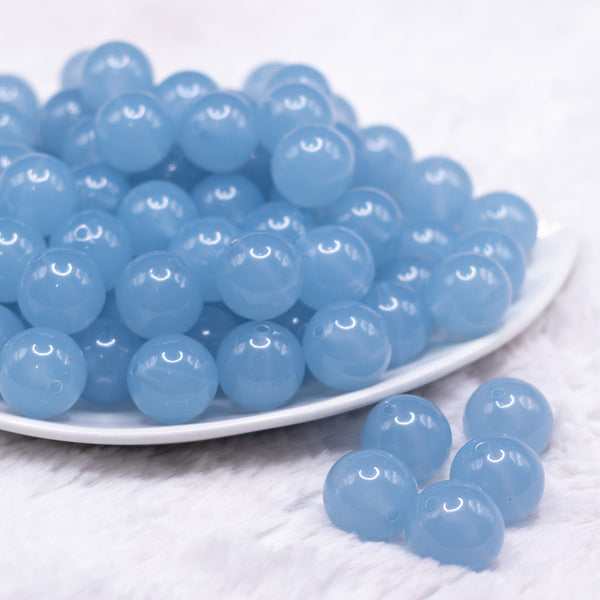 front view of a pile of 16mm Sky Blue 