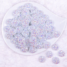 16mm White Shine Rhinestone AB Chunky Bubblegum Jewelry Beads