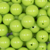Close up view of a pile of 16mm Apple Green Solid Acrylic Bubblegum Jewelry Beads
