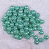 top view of a pile of 16mm Aquamarine Solid AB Bubblegum Beads