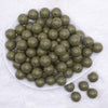 top view of a pile of 16mm Army Green Solid Acrylic Bubblegum Jewelry Beads