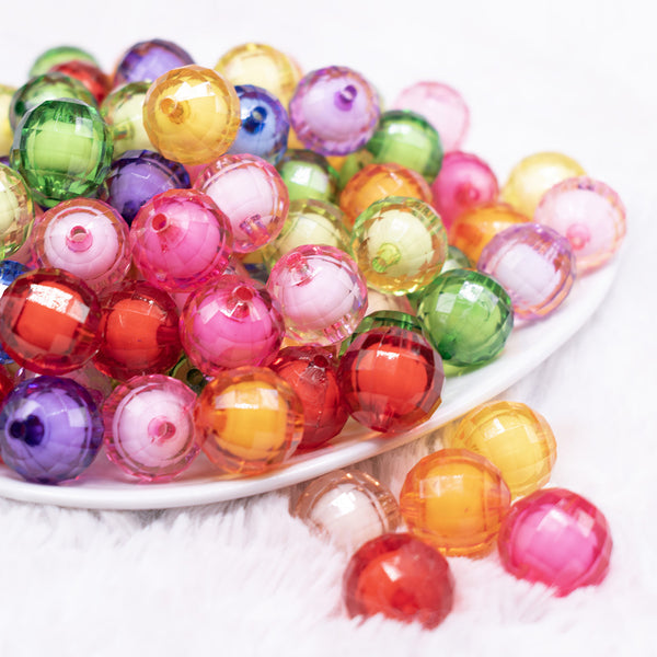 front view of a pile of 16mm Bead in a Bead Color Mix Acrylic Bubblegum Beads Bulk - 100 Count
