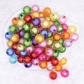 16mm Bead in a Bead Color Mix Acrylic Bubblegum Beads Bulk - 100 Count