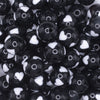 close up view of a pile of 16mm Black with White Hearts Bubblegum Beads