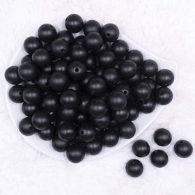 16mm Black Matte Pearl Acrylic Bubblegum Jewelry Beads