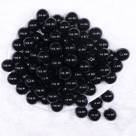 16mm Black Solid Acrylic Bubblegum Jewelry Beads