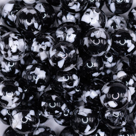 16mm Black Tablet Acrylic Bubblegum Beads