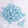 top view of a pile of 16mm Blue Majestic Confetti Bubblegum Beads