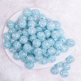 16mm Blue Majestic Confetti Bubblegum Beads