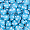 close up view of a pile of 16mm Blue with White Polka Dots Bubblegum Beads
