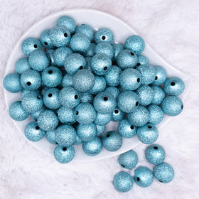 16mm Blue Stardust Acrylic Bubblegum Beads