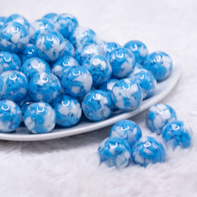 16mm Blue Tablet Acrylic Bubblegum Beads