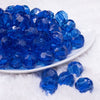 front view of a pile of 16mm Blue Transparent Faceted Bubblegum Beads