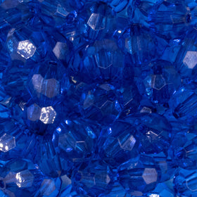 16mm Royal Blue Transparent Faceted Bubblegum Beads