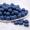 front view of a pile of 16mm Blueberry Solid Bubblegum Beads
