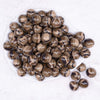 top view of a pile of 16mm Brown Camouflage Acrylic Bubblegum Beads