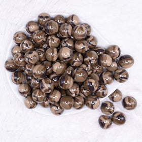 16mm Brown Camouflage Acrylic Bubblegum Beads