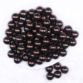 16mm Brown Faux Pearl Acrylic Bubblegum Jewelry Beads