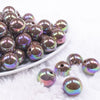 front view of a pile of 16mm Brown Solid AB Bubblegum Beads