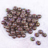 top view of a pile of 16mm Brown Solid AB Bubblegum Beads