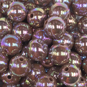 16mm Brown Solid AB Bubblegum Beads