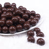 Front view of a pile of 16mm Brown Solid Acrylic Bubblegum Jewelry Beads